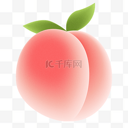 半个桃子图片_免抠手绘弥散水果桃子