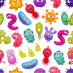 病毒背景图片_病毒、细菌、细菌和微生物的无缝