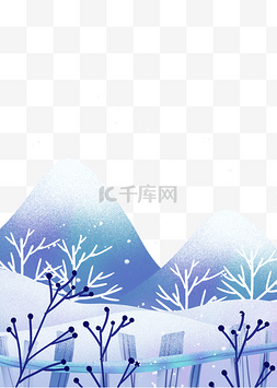 枯树草地图片_冬季二十四节气大雪冬天雪景小雪