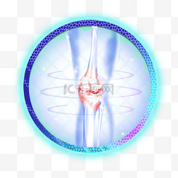 膝关节图片_膝关节治疗科技感半透明模型