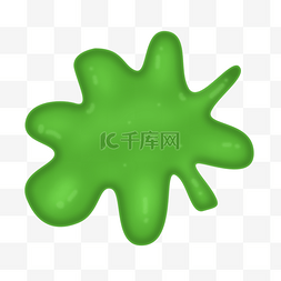 立体绿色果冻图片_绿色水滴果冻液体边框