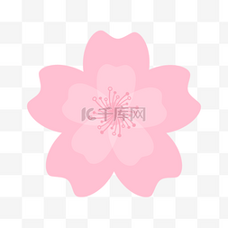 多层花朵图片_手绘多层粉色卡通樱花