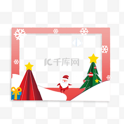 圣诞相框装饰图片_红色圣诞节宝丽来相框