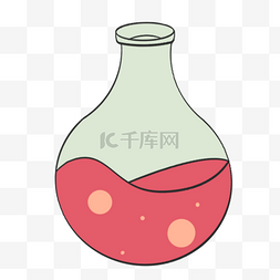 教具手绘图片_科学教育元素红色液体烧杯
