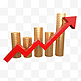 C4D商务金融立体上升柱状图上涨