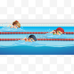 卡通方程式赛车图片_赛车在游泳池游泳