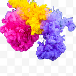 彩色流体花图片_彩虹色抽象墨水彩色摄影图