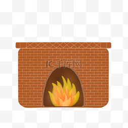 砖块火焰壁炉剪贴画