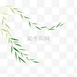 中国风描线描金柳条柳叶