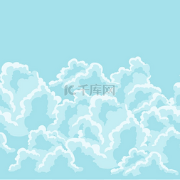 蓝蓝的天空无缝模式与卷曲的云彩