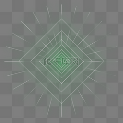隧道游戏图片_绿色方形荧光发光透视科技底纹