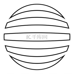 条纹球体概念球体抽象球体图标轮
