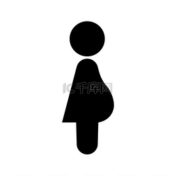 怀孕图标图片_孕妇是黑色图标。