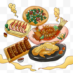 美食美味食物图片_年夜饭年俗美食鸡鸭鱼肉春节