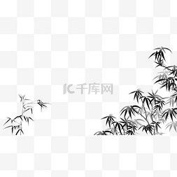 冬天中国风水墨竹子