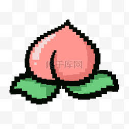 水果抽象图片_像素游戏水果粉色桃子