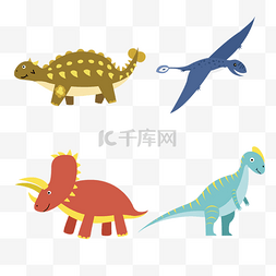 可爱卡通恐龙飞行爬行动物