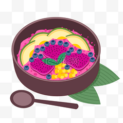 健康低卡路里的巴西莓碗