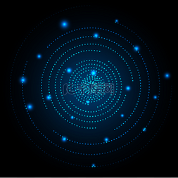 矢量圆形光效图片_圆形科技灯光隧道蓝色炫酷未来粒