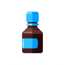 平板容器图片_扁平样式的药瓶图标隔离在白色背