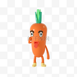 蔬菜c4d图片_3D立体怪物立体红萝卜