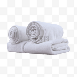 白色浴巾家居纯棉毛巾卷