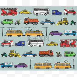 交通运输标志图片_有车的无缝图案.