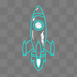 飞行科技线条图片_蓝色科技感线条涂鸦火箭