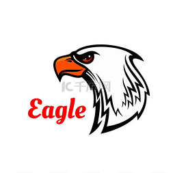 自由设计图片_带有白色猛禽的鹰头吉祥物，由羽