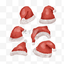 圣圣诞老人图片_圣诞节可爱帽子水彩风格