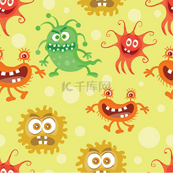 肠图片_具有好细菌和坏细菌的无缝模式集