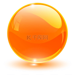 玻璃球体，橙色矢量球