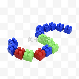 彩色玩具立方体建筑积木字母s