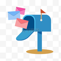售后模板图片_邮箱电子邮件概念扁平风格蓝色