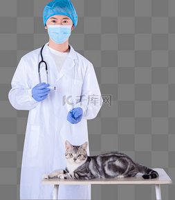医生图片_男医生和猫