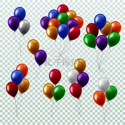 多色气球图片_气球束派对装饰彩色气球飞行组隔