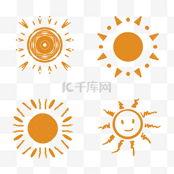 橙色卡通太阳图片_卡通太阳简笔画橙色