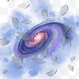 紫色银河太空玻璃炸裂破碎