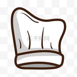 厨房简笔图片_斜边白色卡通厨师帽