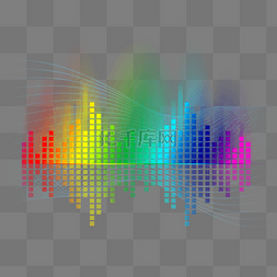 渐变波形图片_炫彩彩虹渐变声波均衡器光效