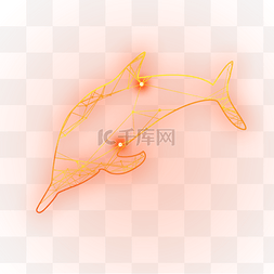 光效线条发光海豚