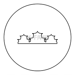 少数民族建筑图片_中国传统建筑图标圆圈黑色矢量插