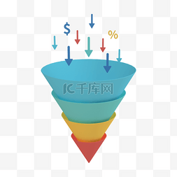 3d蓝色统计图表金字塔