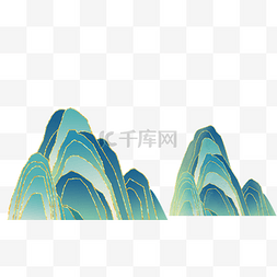 黛色山峰图片_国朝风山峰景色