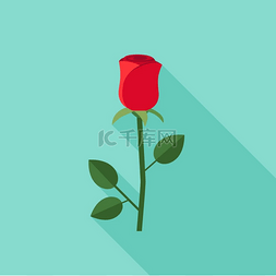 玫瑰花花矢量图片_玫瑰色平面图标扁平风格的玫瑰花