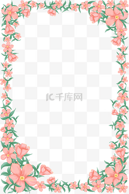 春季海报素材图片_春天花藤海报边框花草花朵