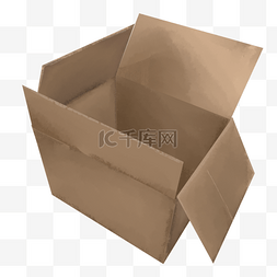 快递纸箱打开的包装箱深色箱子