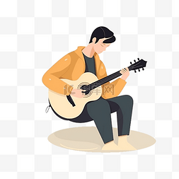 歌手素材图片_正在弹吉他的歌手