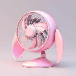 可爱风扇图片_粉色可爱小风扇电器