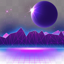 立体几何紫色抽象天体科技光效